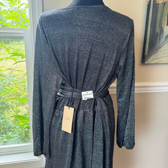 Halogen Glitter Metallic Wrap Long sleeve Dress Women’s‎ Size XL - Picture 6 of 13